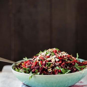 Raw Beetroot And Carrot Salad With Herbs And Other Bits
