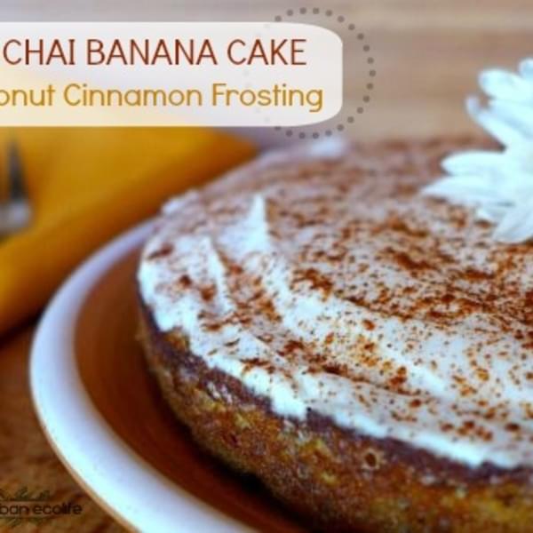 Paleo Chai Banana Cake with Cinnamon Frosting