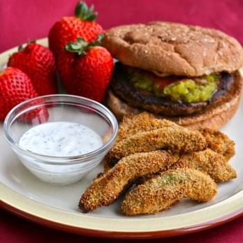 Baked Avocado Fries with Cilantro Ranch Dipping Sauce