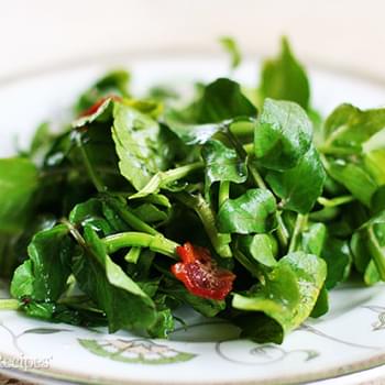 Wilted Watercress Salad with Bacon Dressing