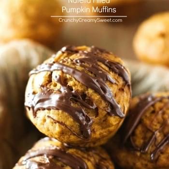 Nutella Filled Pumpkin Muffins