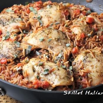 Skillet Italian Chicken with Orzo