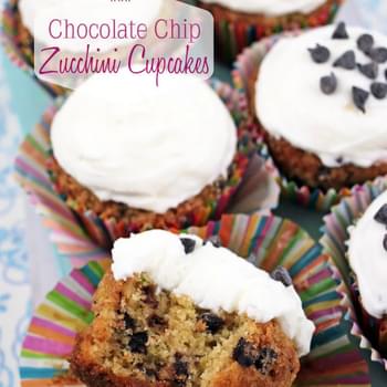 Chocolate Chip Zucchini Cupcakes with Cream Cheese Frosting