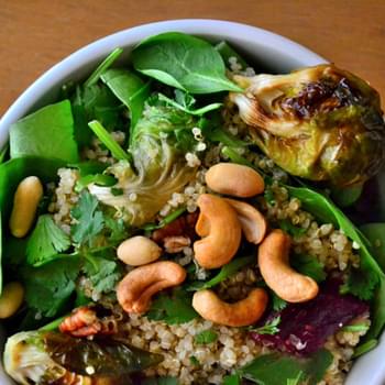 Roasted Brussels Sprout and Cashew Quinoa Salad {Gluten-Free, Dairy-Free, Soy-Free, Vegan}