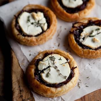 Red Wine Caramelised Onions & Goats Cheese Tartlets