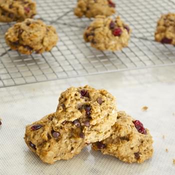 Oatmeal Banana Brookies with Chocolate and Cranberries