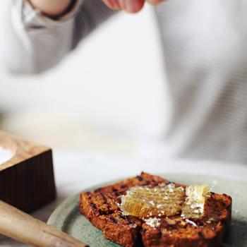 Grilled Pumpkin Bread with Honeycomb