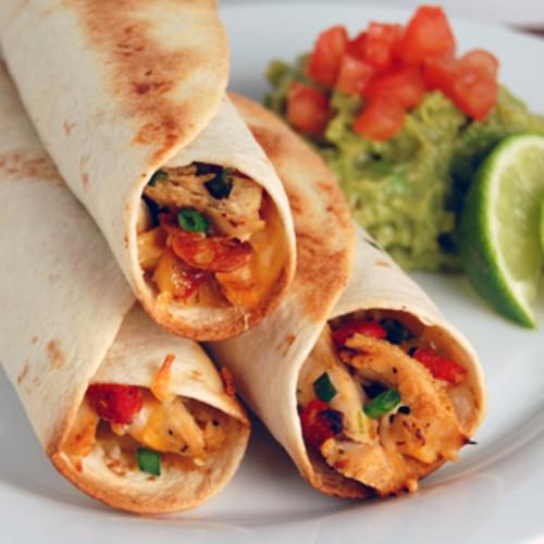 Baked Chicken & Roasted Red Pepper Taquitos
