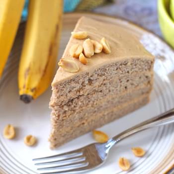 Healthy Banana Cake with Peanut Butter Frosting [low fat and gluten free!]
