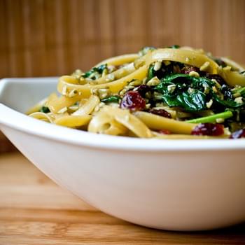 Pepita Fettucini with Spinach and Cranberries