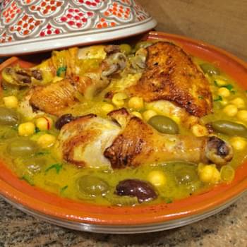 Chicken Tagine with Chickpeas, Olives and Preserved Lemon