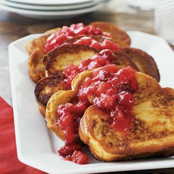 Challah French Toast with Cranberry-Apple Compote