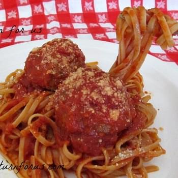 Turkey Meatballs and Spaghetti