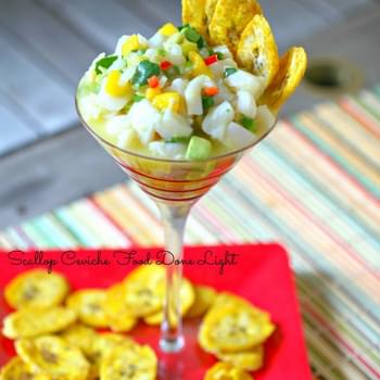 Scallop Ceviche with Baked Plantain Chips