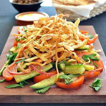 Fattoush With Crunchy Flatbread Ribbons