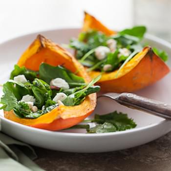 Roasted Winter Squash Salad with Goat Cheese and Pine Nuts