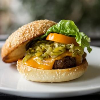 The Quintessential Green Chile Cheeseburger