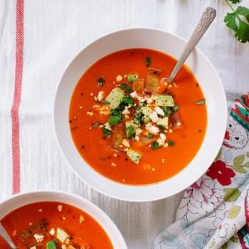 Roasted Red Pepper Tortilla Soup