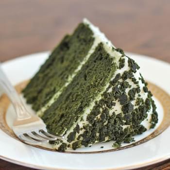 Green Velvet Layer Cake with Vanilla Bean Frosting