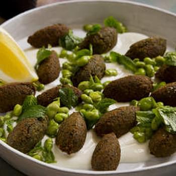 Falafels With Broad Beans, Tahini Yoghurt And Mint