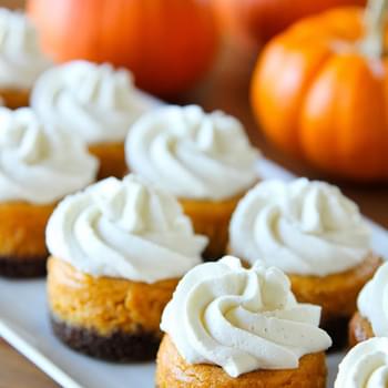 Mini Pumpkin Cheesecakes with Gingersnap Crusts