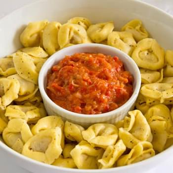 Tortellini with Roasted Pepper and Onion