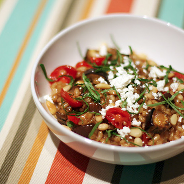 Barley Risotto with Eggplant and Tomatoes Recipe