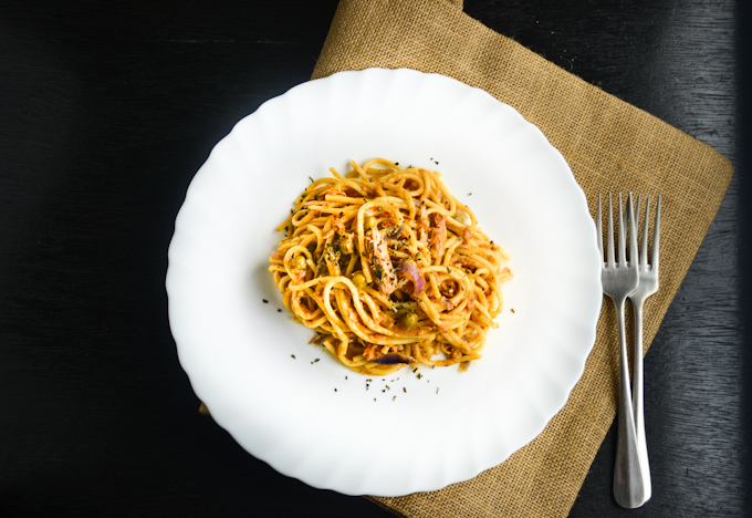 Tuna Pasta with Sun Dried Tomato Pesto Recipe