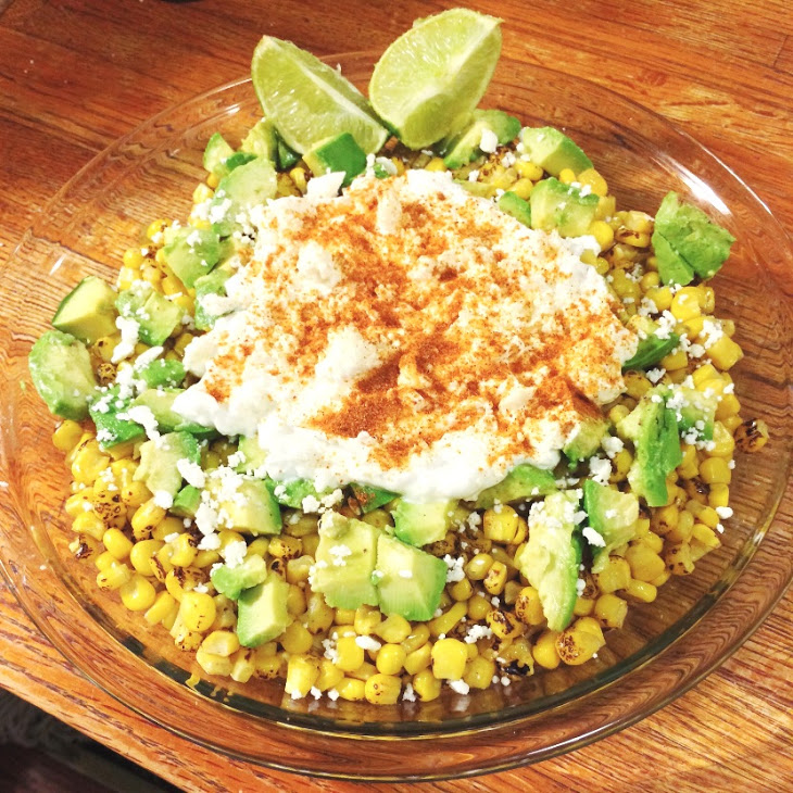 Esquites Mexican Grilled Corn Salad with Avocado Recipe