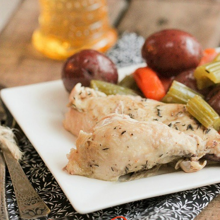Slow Cooked Whole Chicken and Vegetables Recipe