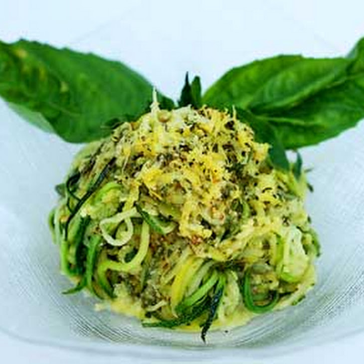 Gluten Free Julienned Zucchini with Lemon Pesto Recipe