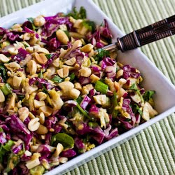 Napa Cabbage and Red Cabbage Salad with Fresh Herbs and Peanuts Recipe