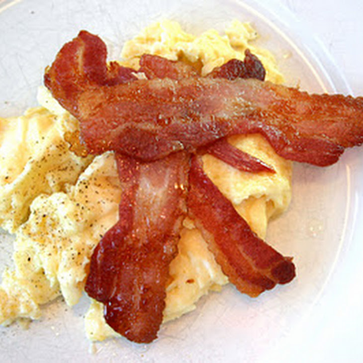 Folded Eggs and Baked Bacon Recipe