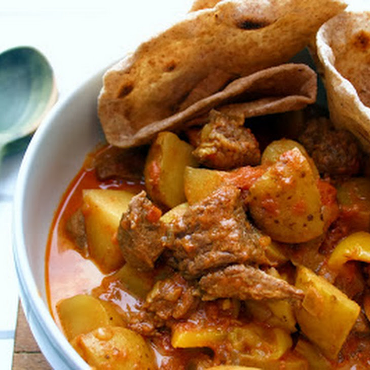 Slow Cooked Beef And Potato Curry With Homemade Chapati Recipe