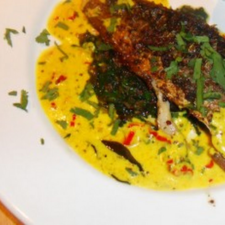 Spicy Indian Mackerel with a Turmeric Yoghurt Sauce Recipe