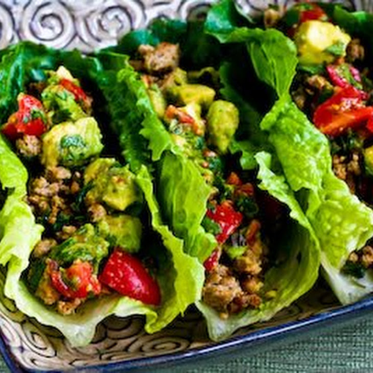 Turkey Lettuce Wrap Tacos with Chiles, Cumin, Cilantro, Lime and Tomato ...