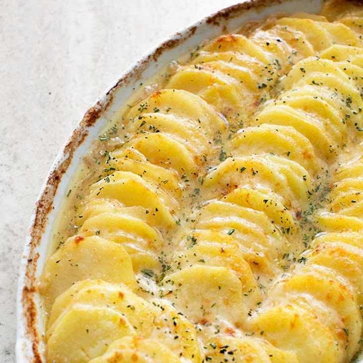 Scalloped Potatoes with Caramelized Onions and Gruyere Recipe.