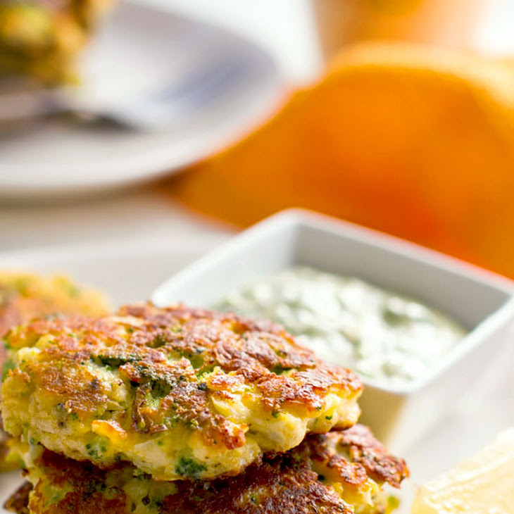 Cauliflower Broccoli Halloumi Fritters With Coriander Aioli Recipe