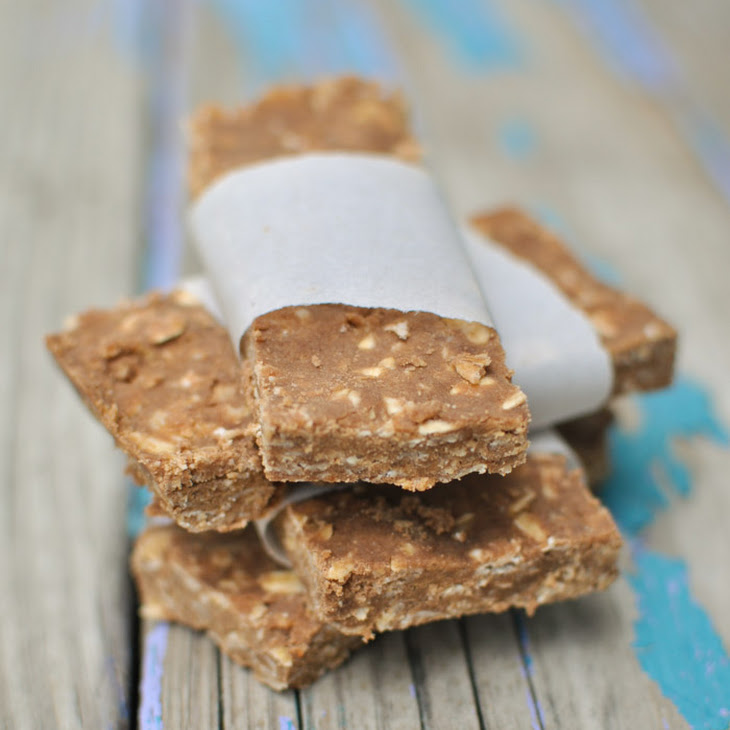 blue dinosaur peanut butter protein bar