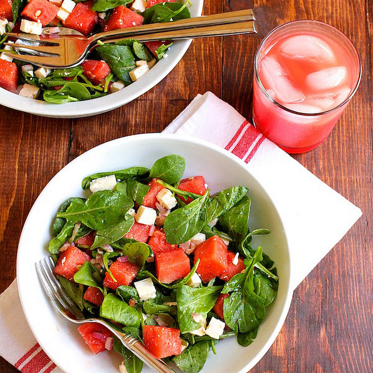 Watermelon, Feta and Arugula Salad Recipe.