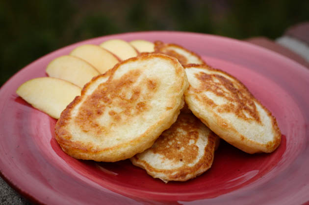 Oladi with Apples (Russian Buttermilk Pancakes) Recipe