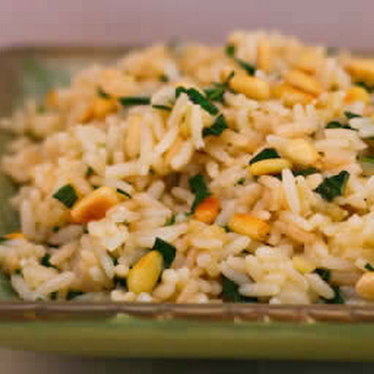 Basil and Parmesan Rice with Pine Nuts Recipe