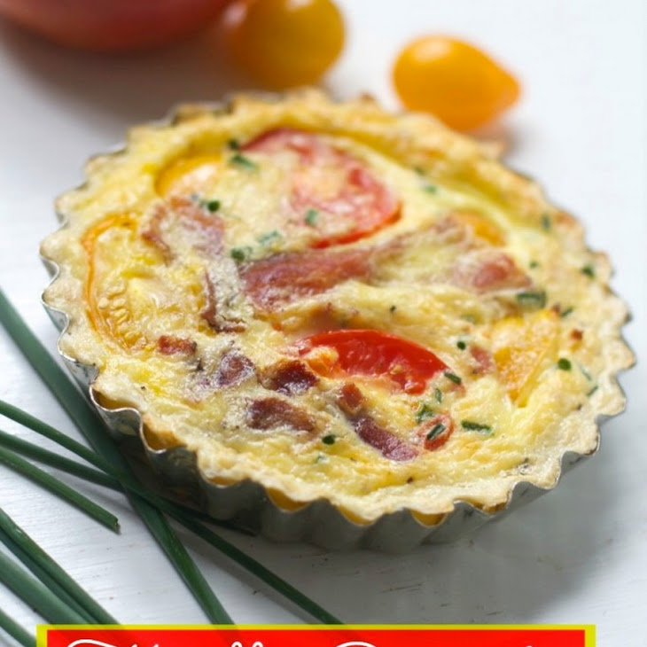 Tomato Bacon Cheddar Quiche with Tortilla Crust Recipe