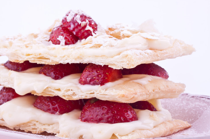 Italian Sfogliatelle Pastries with Strawberries Recipe