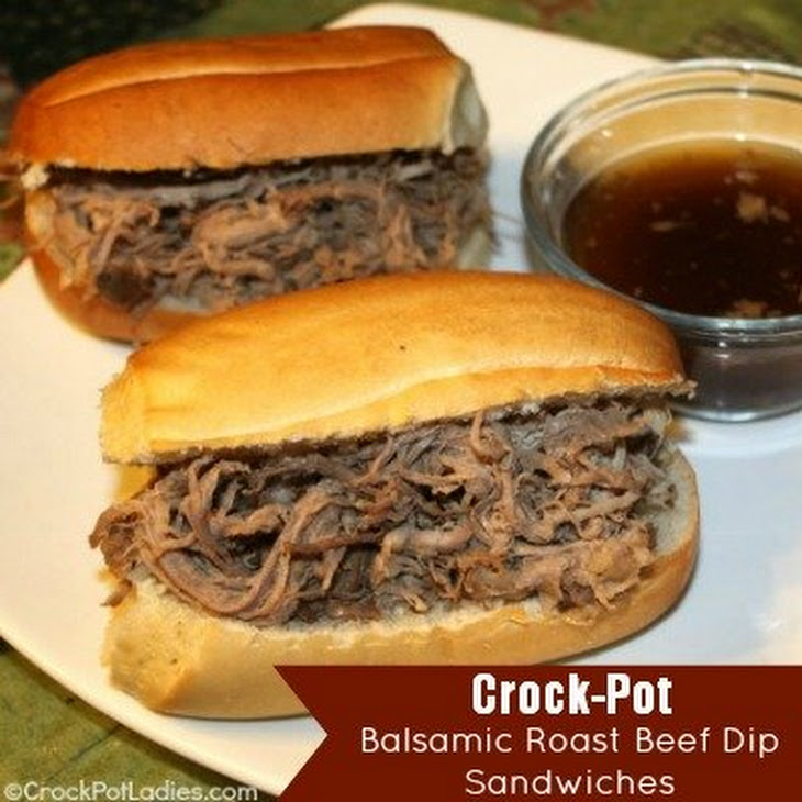 CrockPot Balsamic Roast Beef Dip Sandwiches Recipe