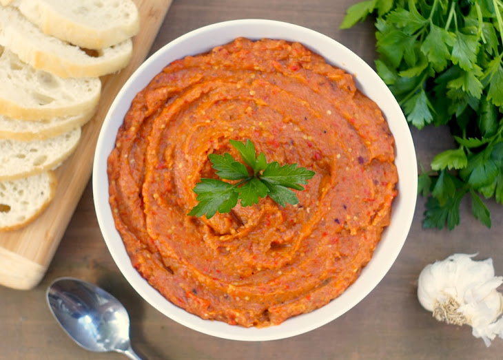 Roasted Eggplant, Red Pepper, + Garlic Spread Recipe