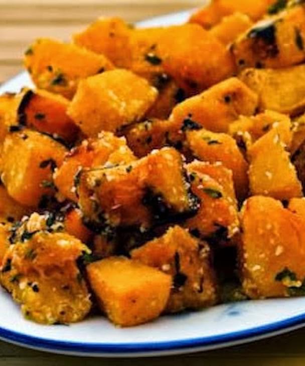 Roasted Butternut Squash With Lemon Thyme And Parmesan Recipe