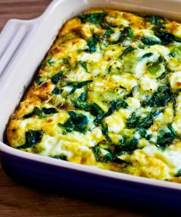 Breakfast Casserole With Spinach Leeks Cottage Cheese And Goat