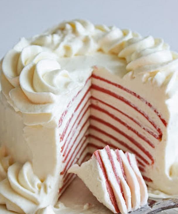 Low Carb Red Velvet Crepe Cake Recipe