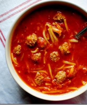 Spaghetti And Meatball Soup Recipe